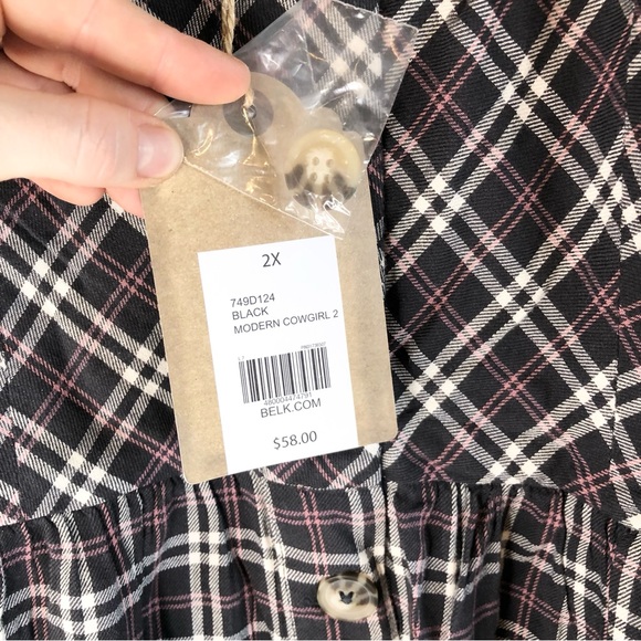 NWT True Craft Plaid Button Up Dress, 2X - Picture 4 of 10